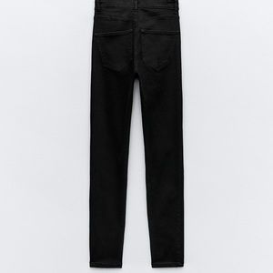 ZARA WOMENS BLACK HIGH RISE ANKLE LENGTH JEANS